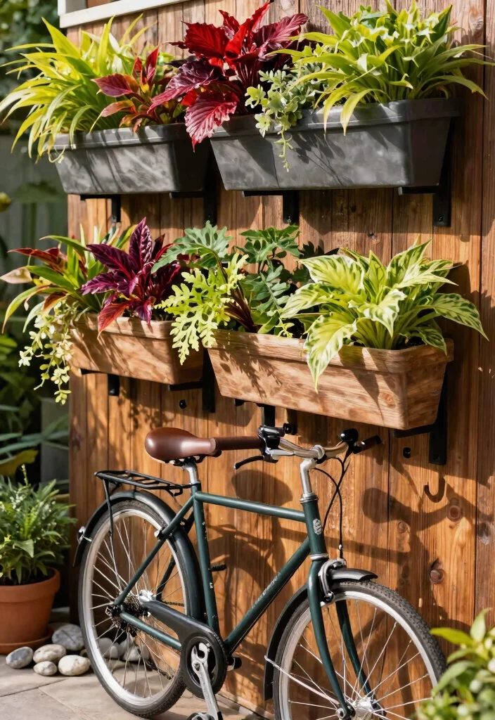 11 Secure Outdoor Bike Storage Ideas for Your Yard 1 11 Secure Outdoor Bike Storage Ideas for Your Yard 1. Vertical Wall Planters with Bike Hooks 0