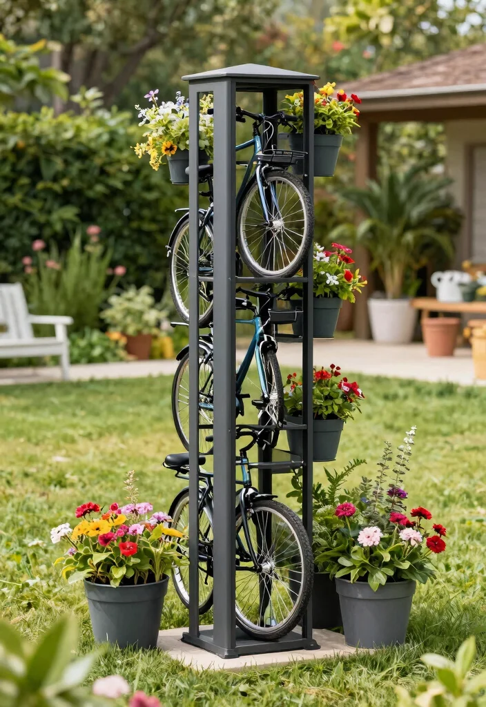 11 Secure Outdoor Bike Storage Ideas for Your Yard 3 11 Secure Outdoor Bike Storage Ideas for Your Yard 3. Vertical Bike Storage Tower 0