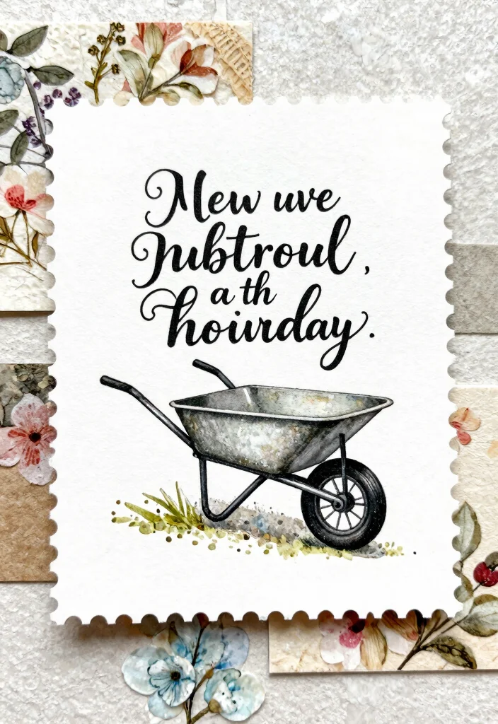 11 Vintage Wheelbarrow Stamp Ideas for Scrapbooking 11. Wheelbarrow with a Nature Quote Overlay 0