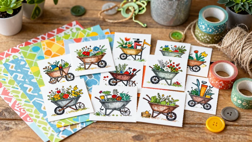 11 Vintage Wheelbarrow Stamp Ideas for Scrapbooking
