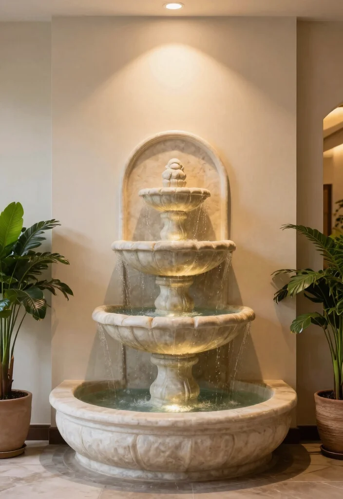 11 Zen Indoor Water Fountain Ideas for a Calming Home 3. Wall Mounted Wonders 0