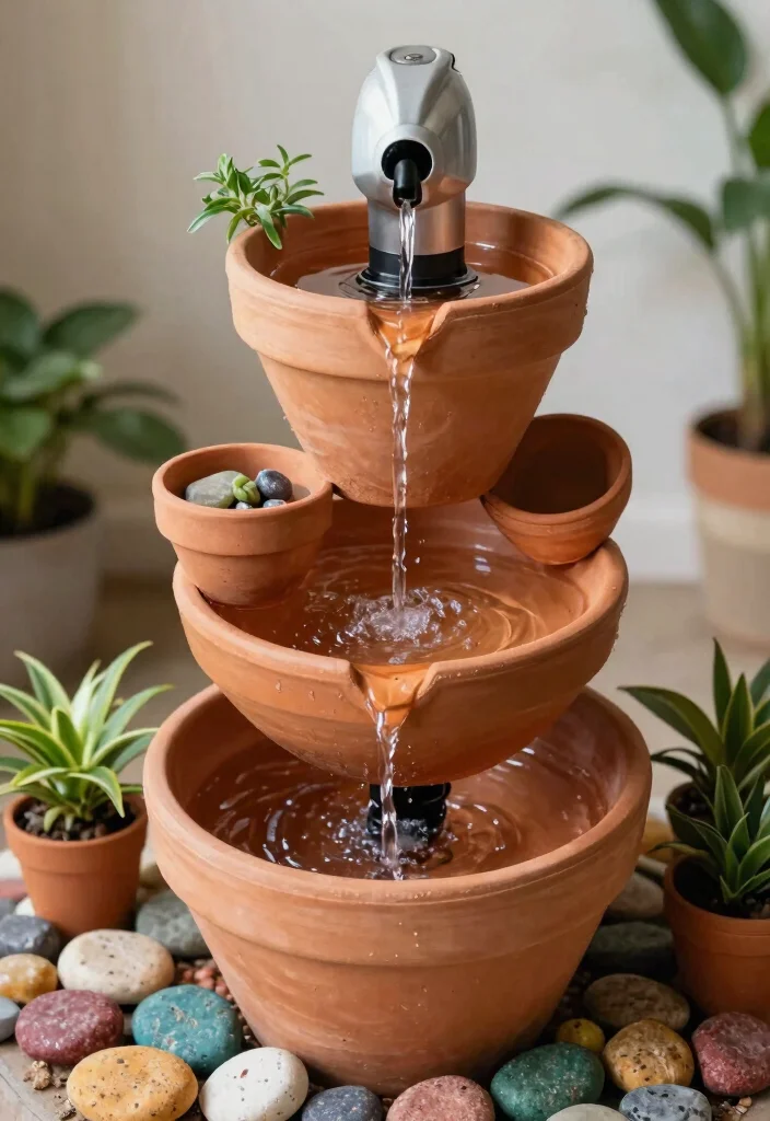 11 Zen Indoor Water Fountain Ideas for a Calming Home 5. DIY Fountain Fun 0