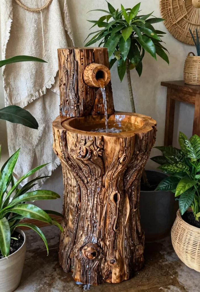 11 Zen Indoor Water Fountain Ideas for a Calming Home 7. Rustic Charm 0