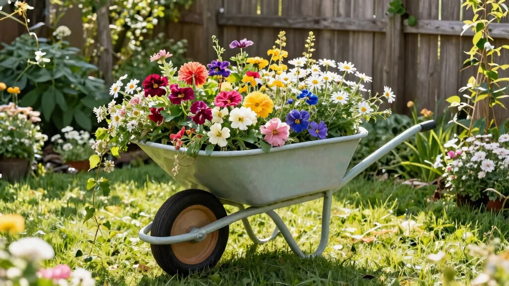 13 Beautiful Garden Wheelbarrow Ideas for Floral Displays