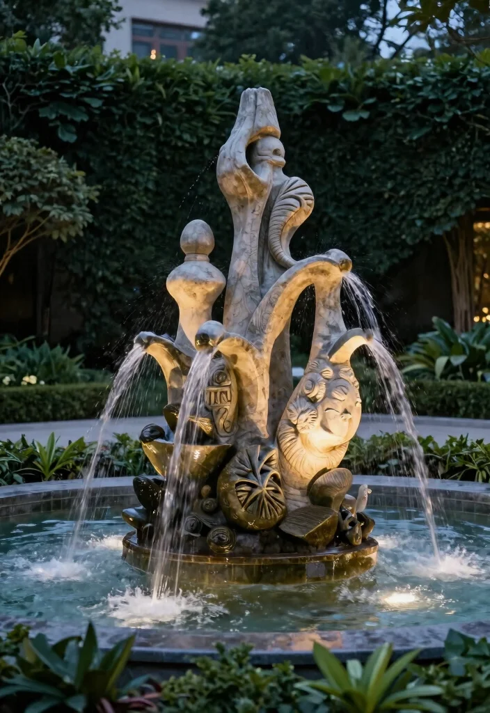 13 Best Animal Crossing Water Fountain Ideas 11. Sculptural Art Fountain 0