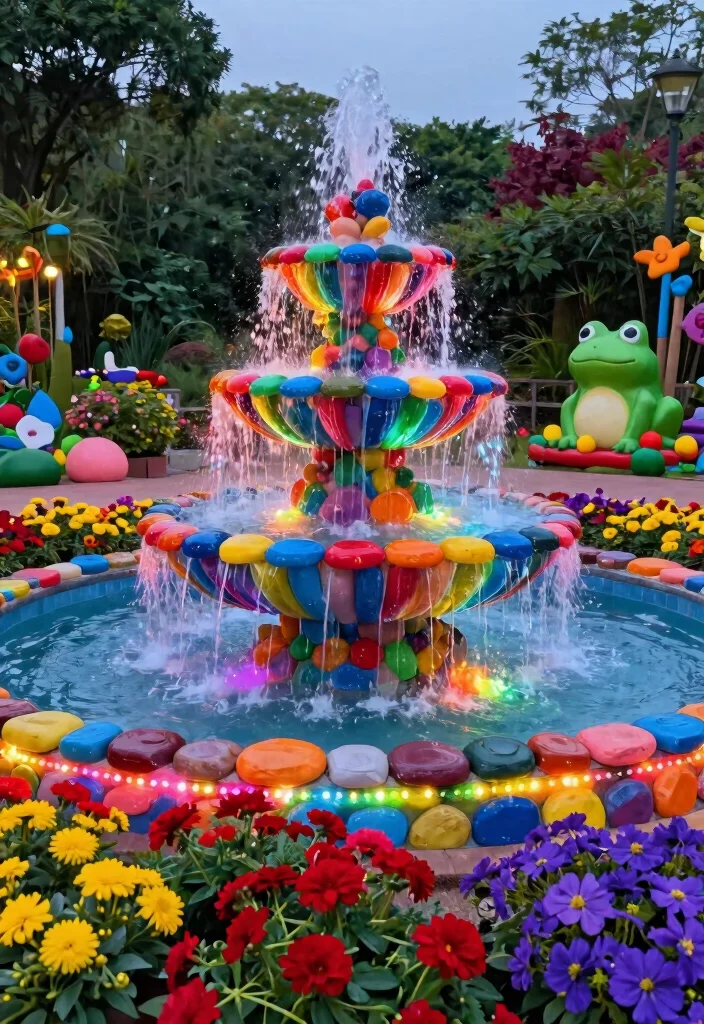 13 Best Animal Crossing Water Fountain Ideas 2. Rainbow Fountain 0