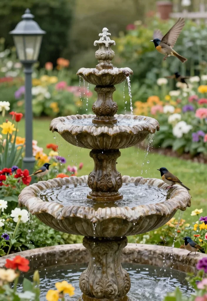 13 Best Animal Crossing Water Fountain Ideas 8. Vintage Birdbath Fountain 0