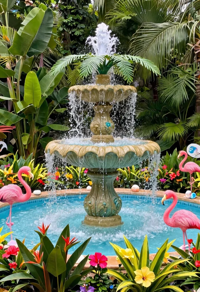 13 Best Animal Crossing Water Fountain Ideas 9. Tropical Oasis Fountain 0