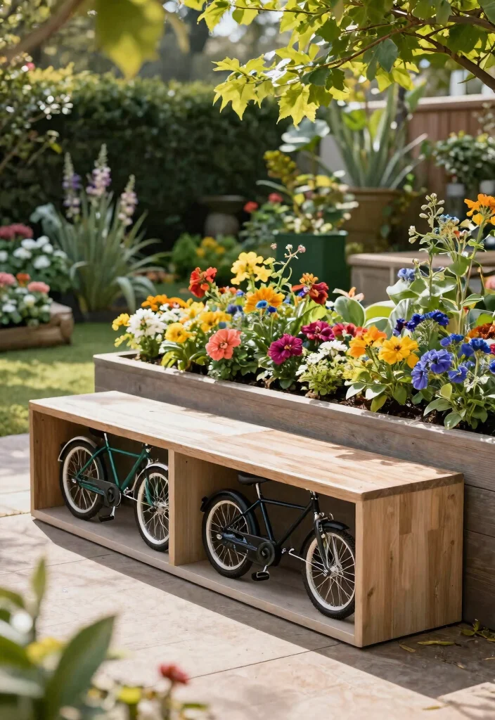13 Best Multi Bike Storage Ideas for Large Families 10. Customizable Bike Storage Benches 0