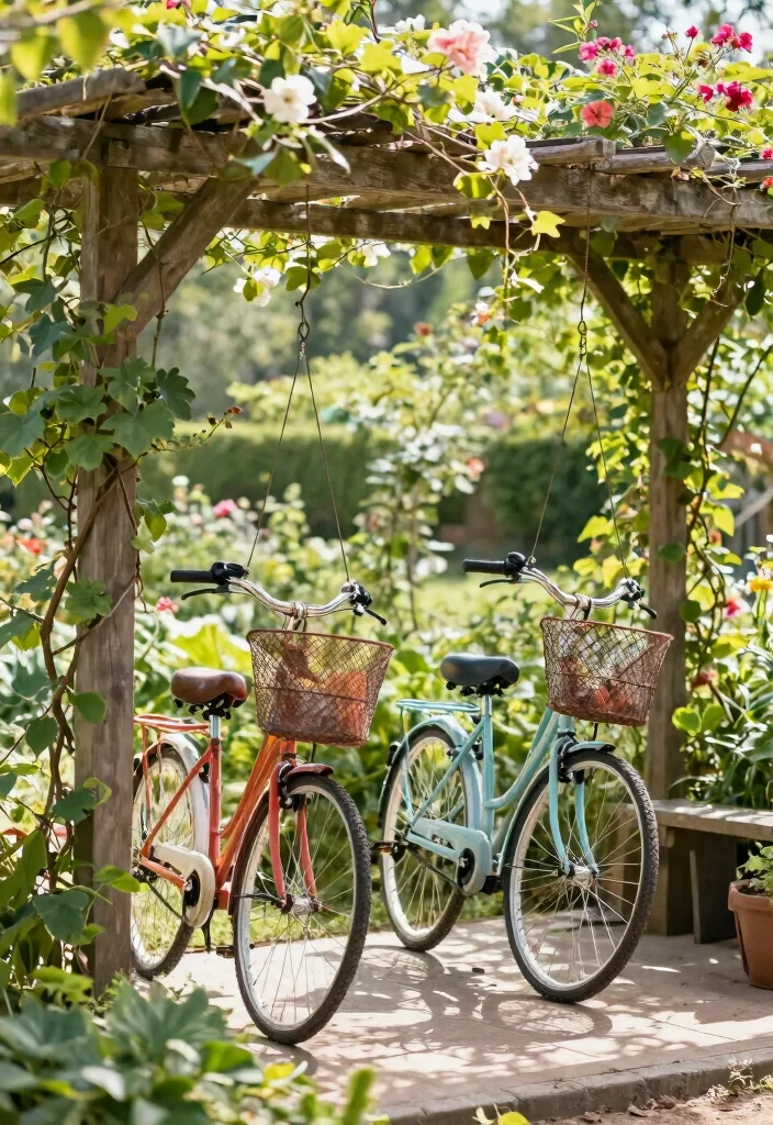 13 Best Multi Bike Storage Ideas for Large Families 2. Hanging Bike Baskets 0