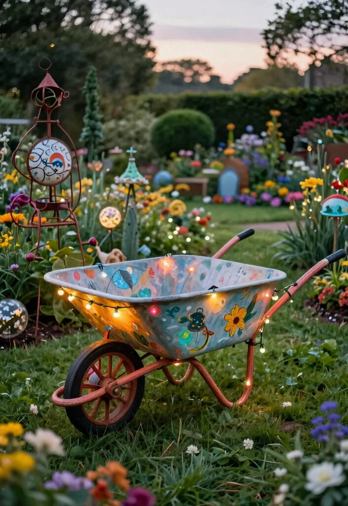 13 Dreamy Spilled Wheelbarrow Planter Ideas (Must Try!) 10 13 Dreamy Spilled Wheelbarrow Planter Ideas Must Try 10. Whimsical Art Installation 0