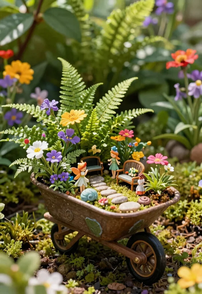 13 Dreamy Spilled Wheelbarrow Planter Ideas (Must Try!) 3 13 Dreamy Spilled Wheelbarrow Planter Ideas Must Try 3. Fairy Garden Inspiration 0