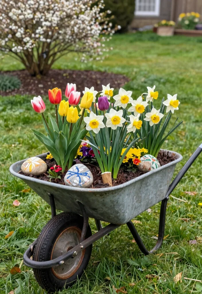 13 Dreamy Spilled Wheelbarrow Planter Ideas (Must Try!) 5 13 Dreamy Spilled Wheelbarrow Planter Ideas Must Try 5. Seasonal Floral Display 0