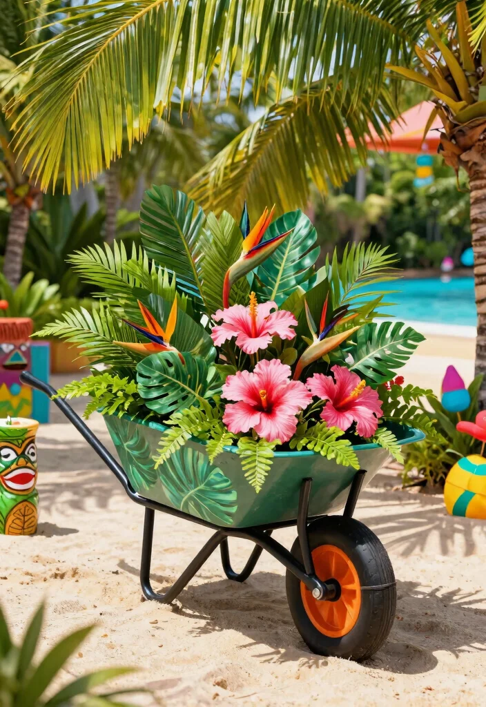 13 Dreamy Spilled Wheelbarrow Planter Ideas (Must Try!) 7 13 Dreamy Spilled Wheelbarrow Planter Ideas Must Try 7. Themed Garden Oasis 0