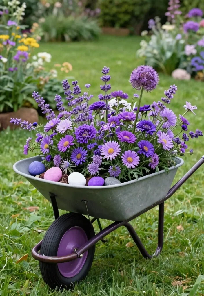 13 Dreamy Spilled Wheelbarrow Planter Ideas (Must Try!) 9 13 Dreamy Spilled Wheelbarrow Planter Ideas Must Try 9. Creative Color Palette 0