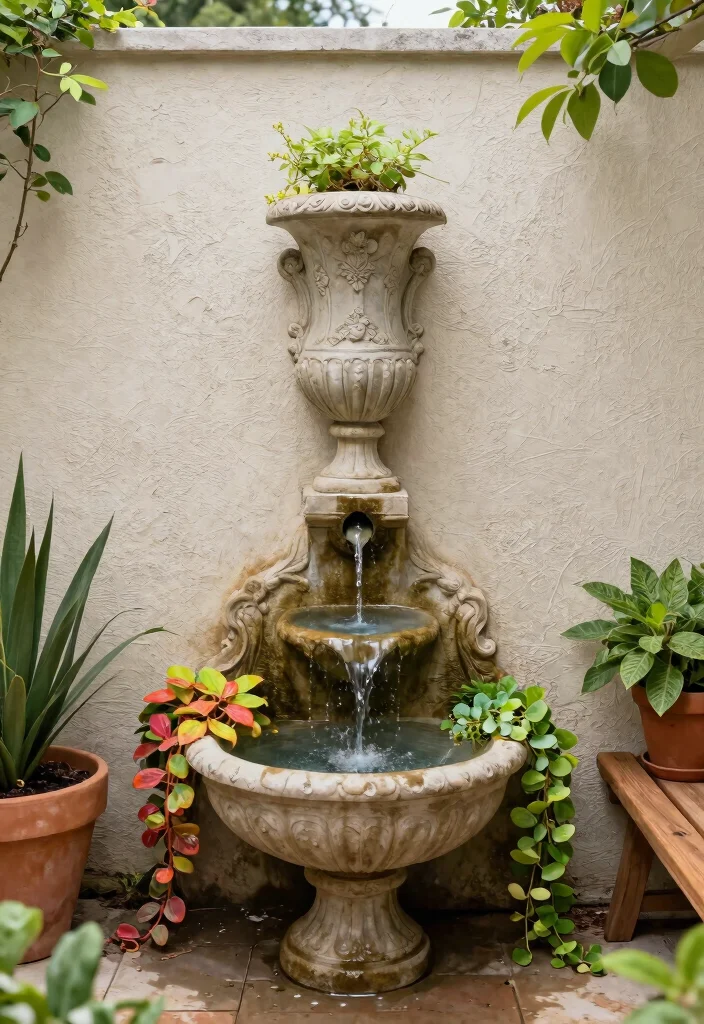 13 Elegant Urn Water Features Fountain Ideas Classic Look 12. Wall Mounted Urn Water Feature 0