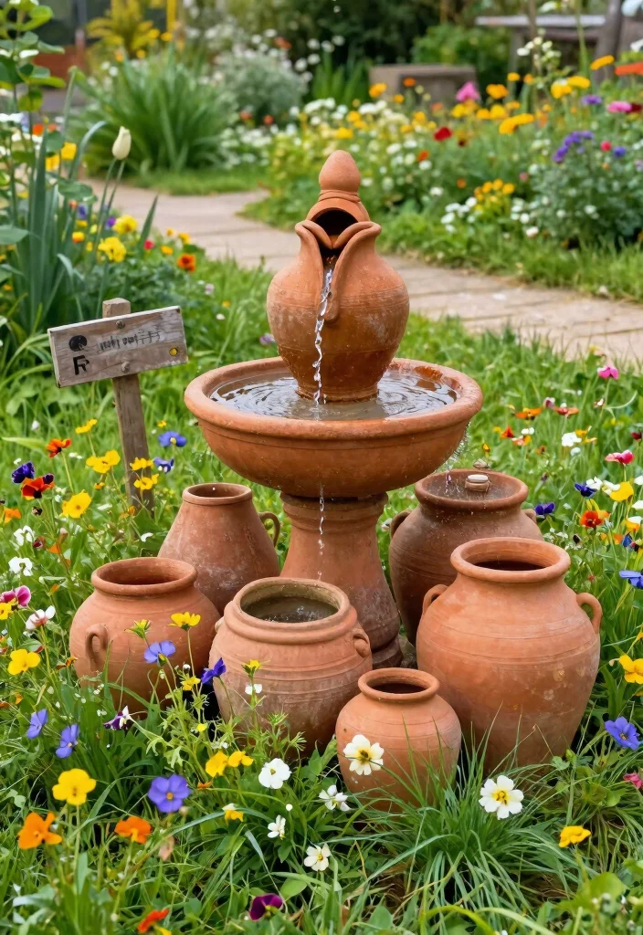 13 Elegant Urn Water Features Fountain Ideas Classic Look 5. Vintage Clay Pot Fountain 0