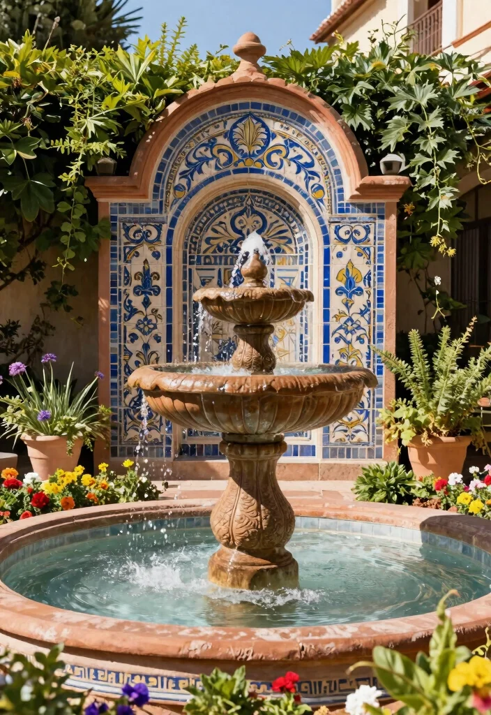 13 Grand Front Yard Water Fountain Ideas Curb Appeal 12. Mediterranean Fountain 0