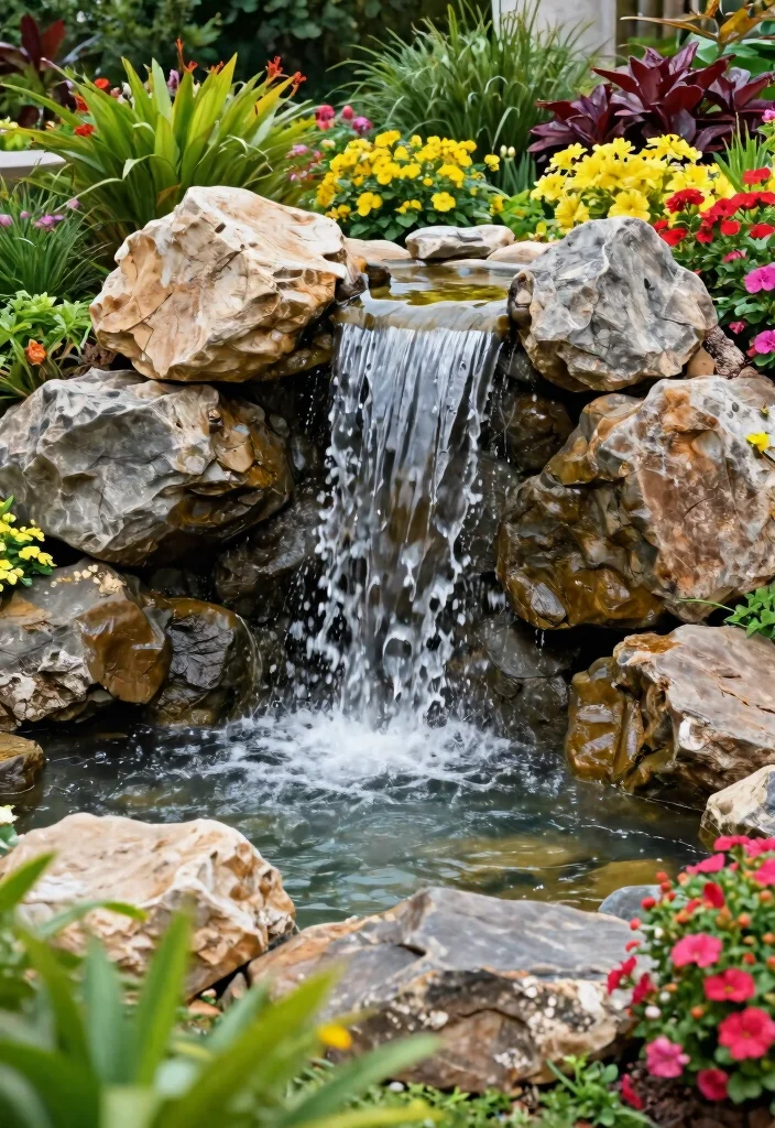 13 Grand Front Yard Water Fountain Ideas Curb Appeal 13. Cascading Waterfall Fountain 0