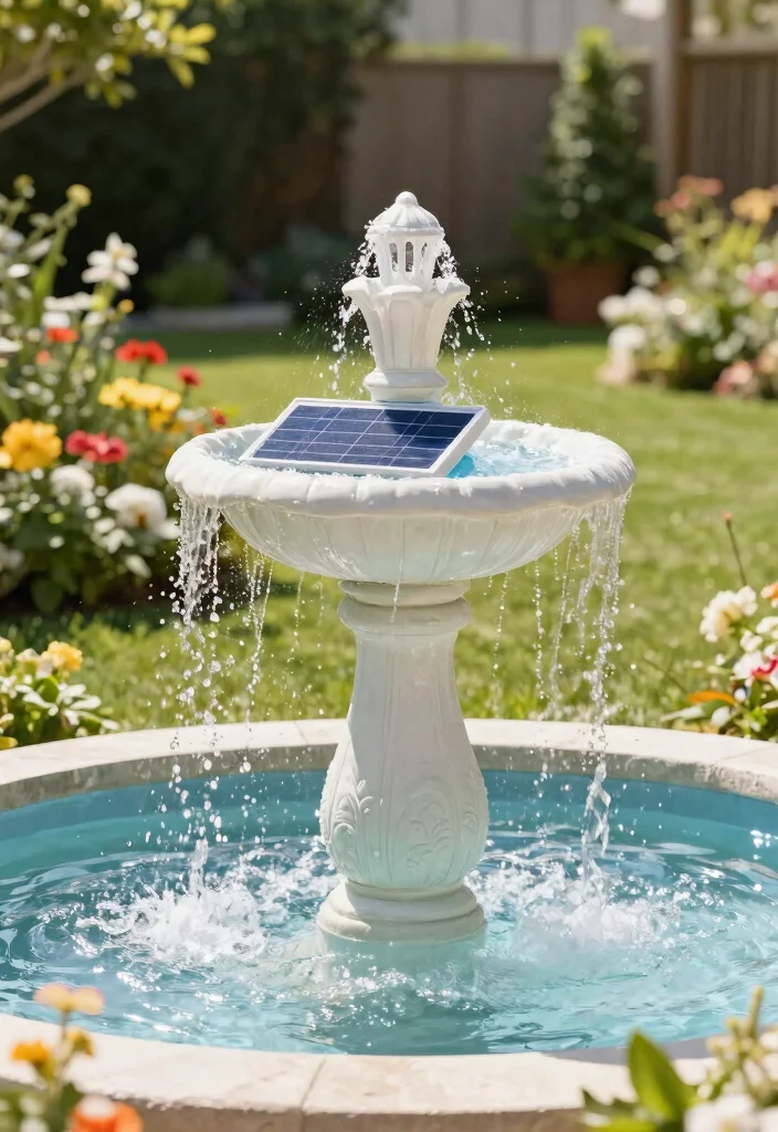 13 Grand Front Yard Water Fountain Ideas Curb Appeal 6. Solar Powered Fountain 0