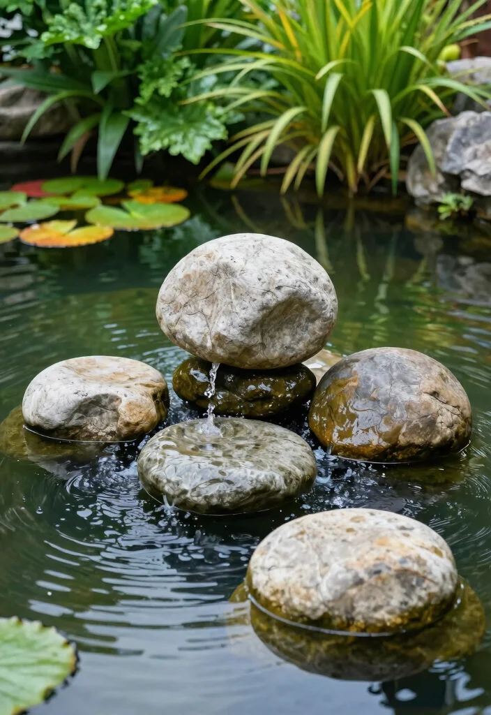 13 Natural Rock Water Fountain Ideas for Your Small Garden 11. Floating Stone Fountain 0