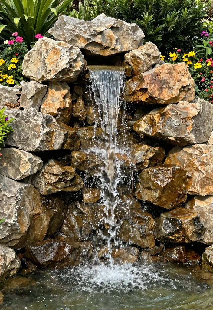 13 Natural Rock Water Fountain Ideas for Your Small Garden 12. Rock Wall Fountain 0