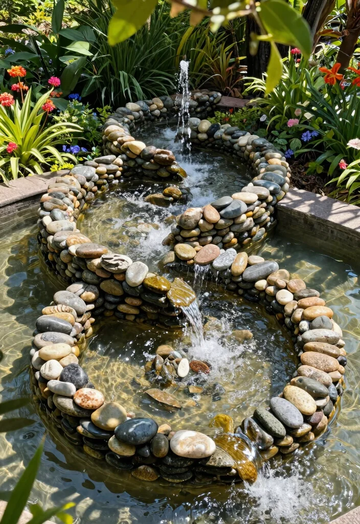 13 Natural Rock Water Fountain Ideas for Your Small Garden 13. Spiral Rock Fountain 0
