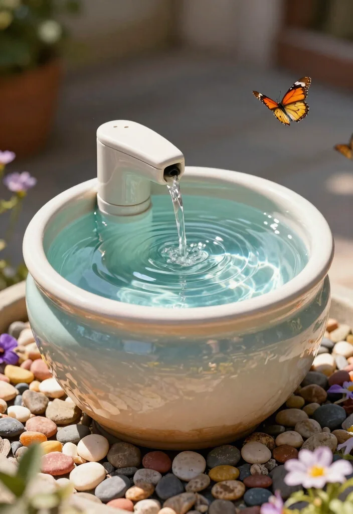13 Natural Rock Water Fountain Ideas for Your Small Garden 7. Container Water Fountain 0
