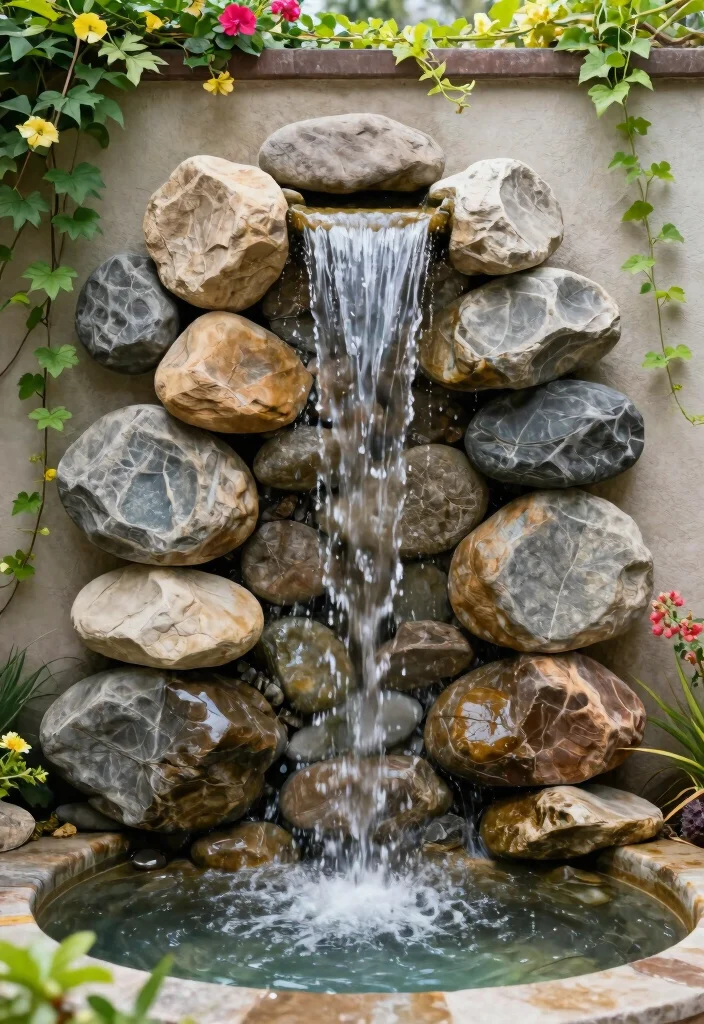13 Natural Rock Water Fountain Ideas for Your Small Garden 9. Wall Mounted Rock Fountain 0