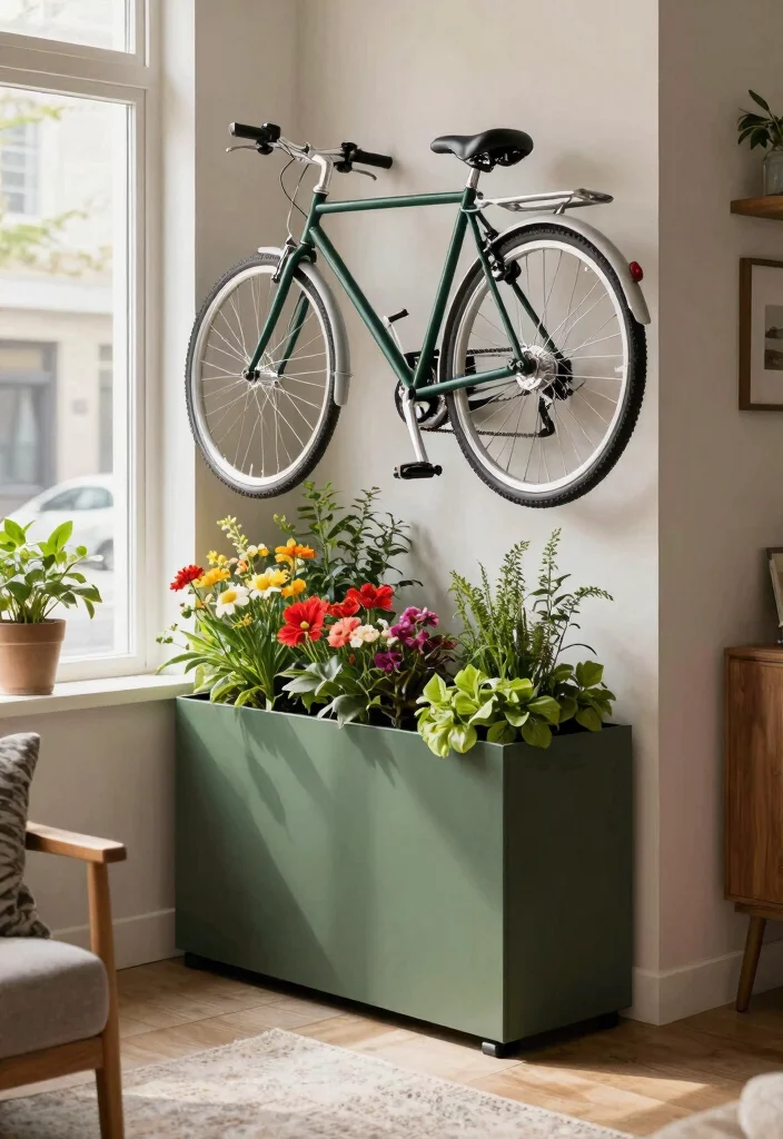 13 Pro Apartment Bike Storage Tips for Tiny Spaces 3. Bike Storage and Garden Combo 0