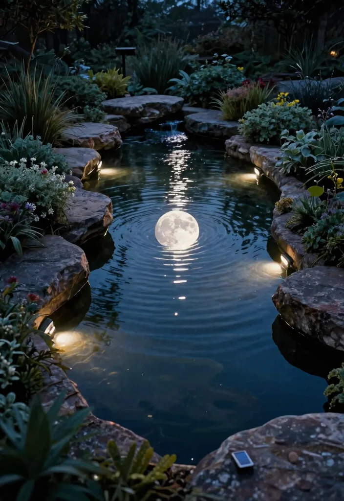 13 Relaxing Bird Bath Pond Ideas for a Backyard Retreat 10. Moonlight Reflection Pond 0