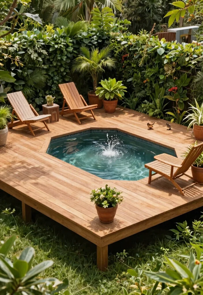 13 Relaxing Bird Bath Pond Ideas for a Backyard Retreat 7. Elevated Deck Pond 0