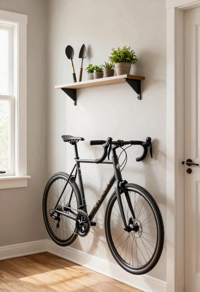 13 Smart Apartment Bike Storage Ideas for Urban Gardeners 3 13 Smart Apartment Bike Storage Ideas for Urban Gardeners 4. Wall Mounted Bike Hooks 0
