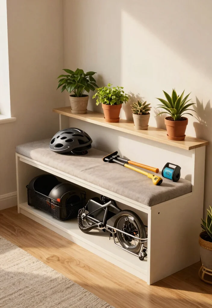 13 Smart Apartment Bike Storage Ideas for Urban Gardeners 8 13 Smart Apartment Bike Storage Ideas for Urban Gardeners 9. Under Furniture Storage 0