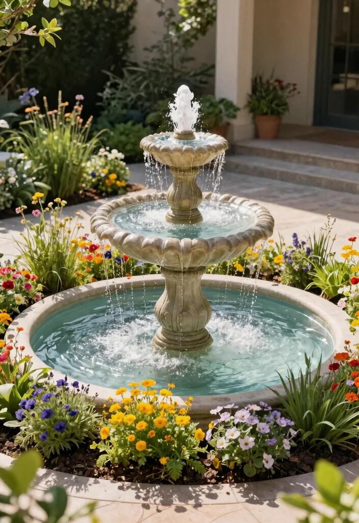 13 Soothing Patio Water Fountain Ideas for Outdoor Living 9 13 Soothing Patio Water Fountain Ideas for Outdoor Living 10. Sustainable Solar Powered Fountains 0