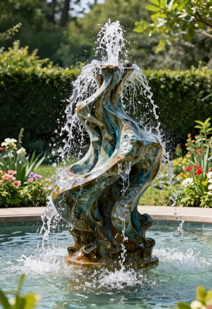 13 Soothing Patio Water Fountain Ideas for Outdoor Living 10 13 Soothing Patio Water Fountain Ideas for Outdoor Living 11. Artistic Sculptural Fountains 0