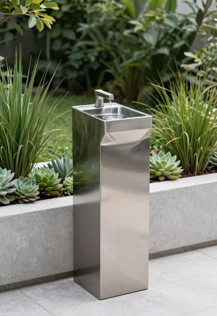13 Soothing Patio Water Fountain Ideas for Outdoor Living 2 13 Soothing Patio Water Fountain Ideas for Outdoor Living 2. Modern Minimalist Fountains 0