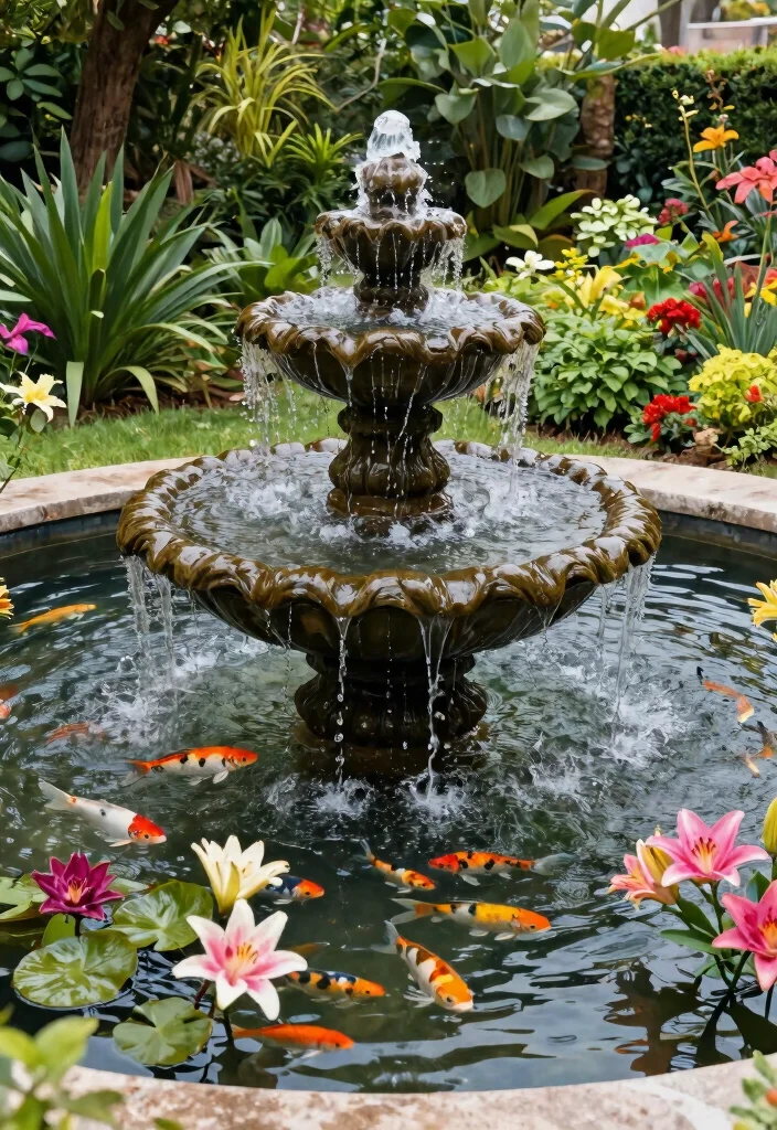 13 Soothing Patio Water Fountain Ideas for Outdoor Living 6 13 Soothing Patio Water Fountain Ideas for Outdoor Living 7. Impressive Multi Level Ponds 0