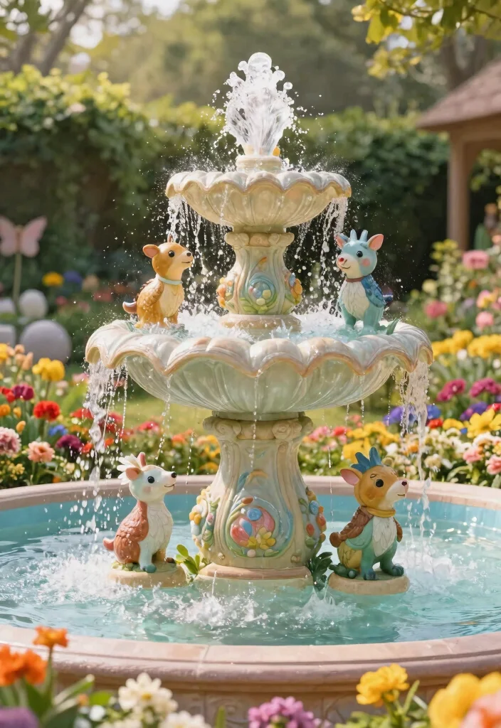 13 Soothing Patio Water Fountain Ideas for Outdoor Living 7 13 Soothing Patio Water Fountain Ideas for Outdoor Living 8. Whimsical Fairy Tale Fountains 0