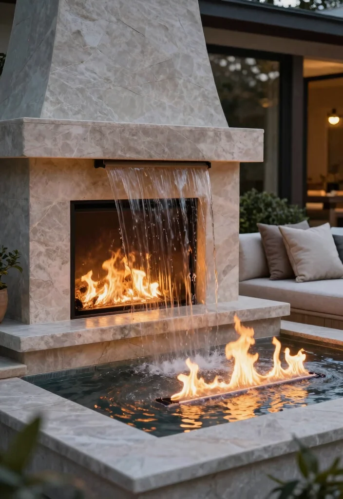 13 Soothing Patio Water Fountain Ideas for Outdoor Living 8 13 Soothing Patio Water Fountain Ideas for Outdoor Living 9. Stylish Fire and Water Features 0
