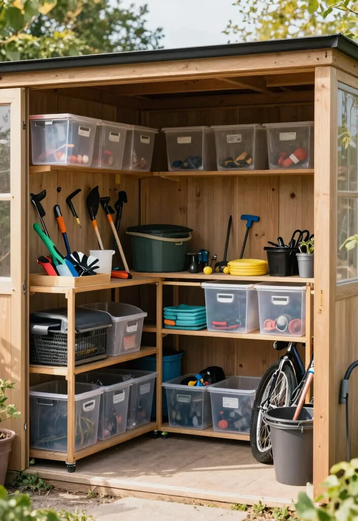 13 Ultimate Bike Gear Storage Ideas End the Clutter 12. Under Shed Organization 0