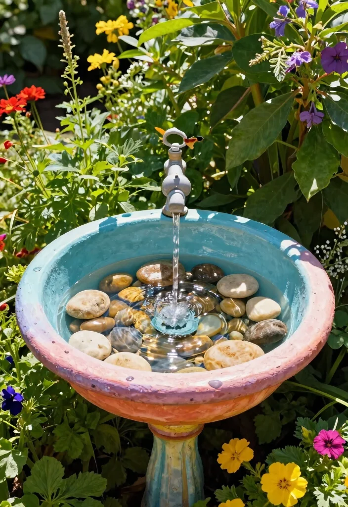 13 Unique Repurposed Bird Bath Ideas to Upcycle Junk 6. Old Sink Bird Bath 0