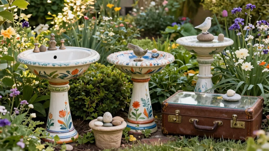 13 Unique Repurposed Bird Bath Ideas to Upcycle Junk