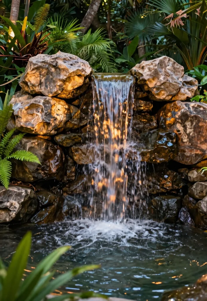 15 Aesthetic Bloxburg Water Fountain Ideas for Luxury Builds 10. Waterfall Fountain 0