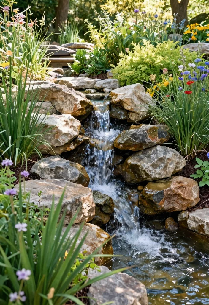 15 Aesthetic Bloxburg Water Fountain Ideas for Luxury Builds 15. Nature Inspired Fountain 0