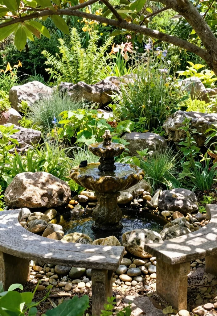 15 Aesthetic Bloxburg Water Fountain Ideas for Luxury Builds 3. Rustic Stone Fountain 0