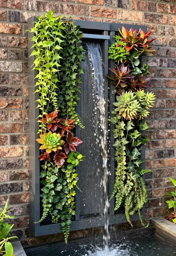 15 Beautiful Water Fountain Planter Garden Ideas Must See 1. Vertical Wall Water Fountain Planters 0