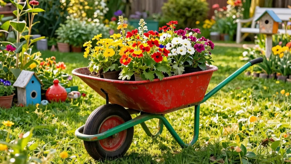 15 Beautiful Wheelbarrow Picture Ideas for Garden Inspiration