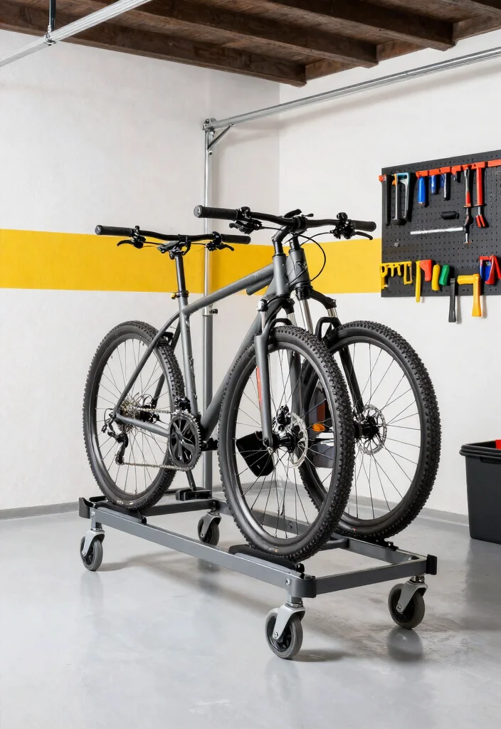 15 Best Garage Bicycle Storage Ideas to Free Up Space 11. Rolling Bike Storage Carts 0