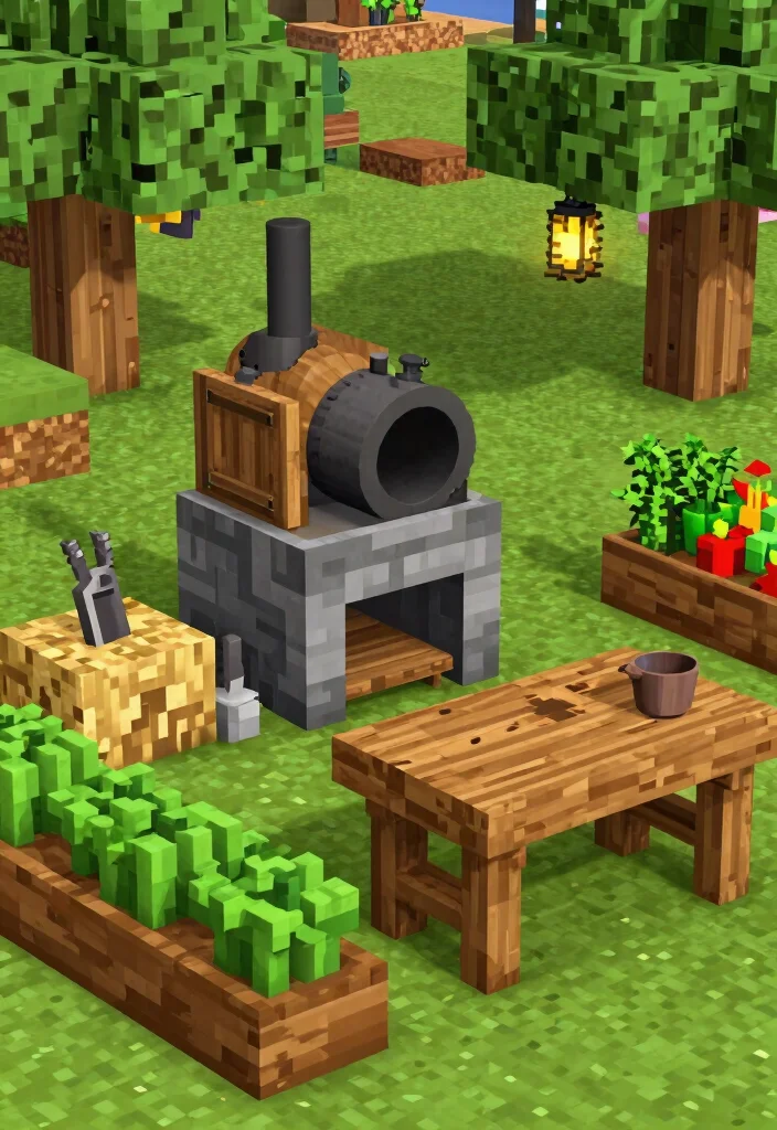 15 Creative Minecraft Smoker Ideas for Your Virtual Base 5. Farm to Table Smoker Station 0